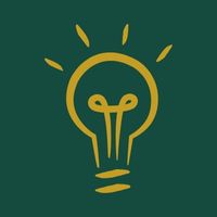 DIGital entuziast, gold lightbulb logo on green background.