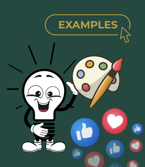 Mascot as an artist showing example of digital marketing on social media platform. Make your brand glow with DIGital entuziast.