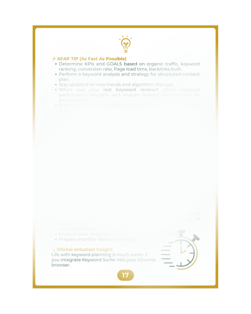 Search Engine Optimization Guide, AFAP tips (As Fast As Possible) and recommendations by DIGital entuziast.