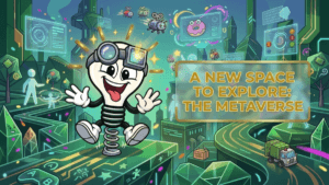 Entuziast bulb mascot exploring the Metaverse.